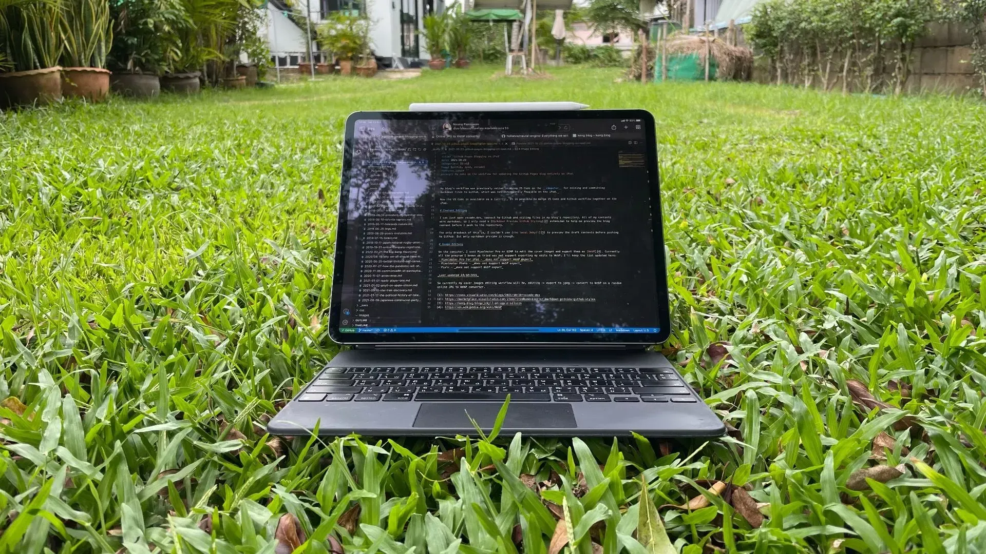 Editing a blog post on iPad